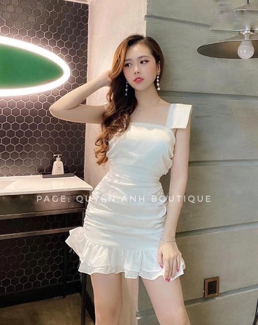 [HCM]ĐẦM NHÚN 2 DÂY THIẾT KẾ CỔ VUÔNG