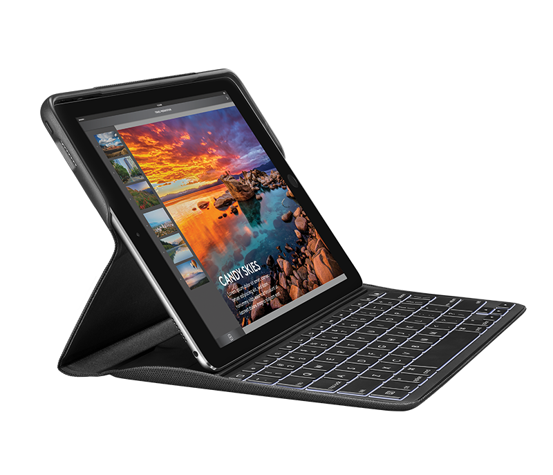 Bàn Phím iPad Pro 9.7  Kiêm Bao Da Hiệu Logitech Create Có Đèn Bàn Phím