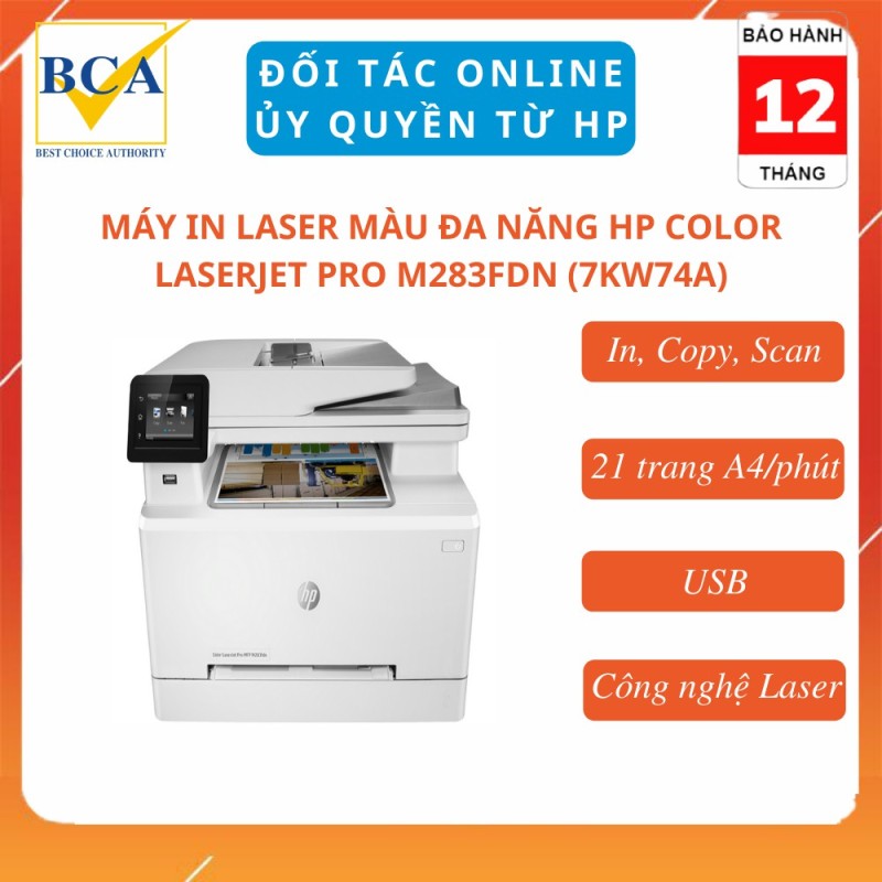 Máy in Laser màu đa năng HP Color LaserJet Pro M283fdn (In, copy, scan, fax) - 7KW74A