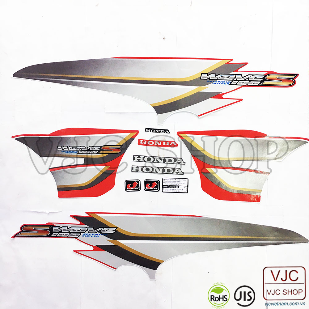 Bộ tem xe WAVE S100 đời 2007 các màu lựa chọn cho decal xe máy