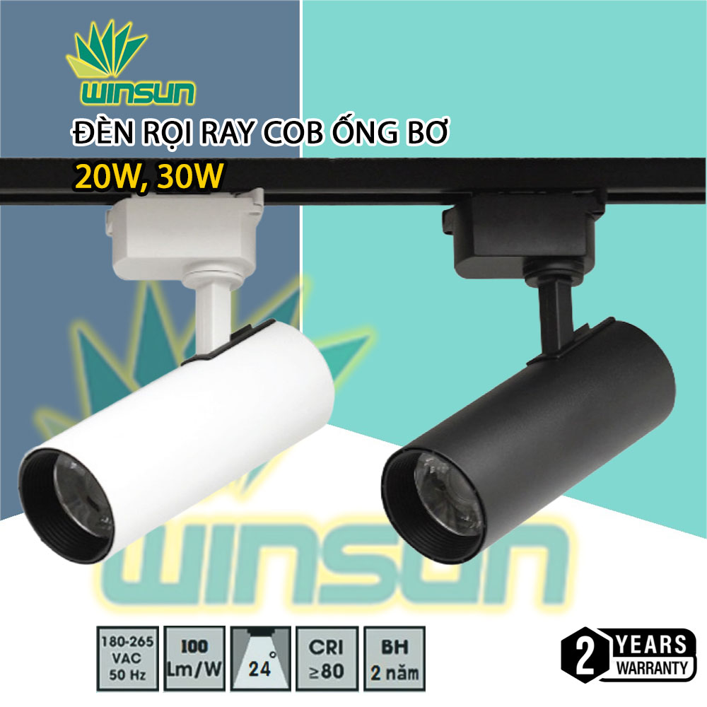 Đèn rọi ray COB ống bơ 20W, 30W