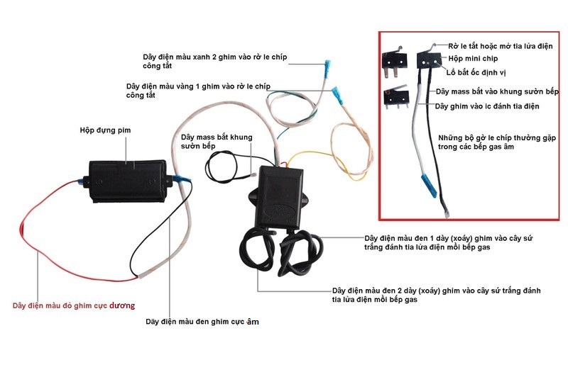 IC điện tử đánh tia lửa điện bếp gas