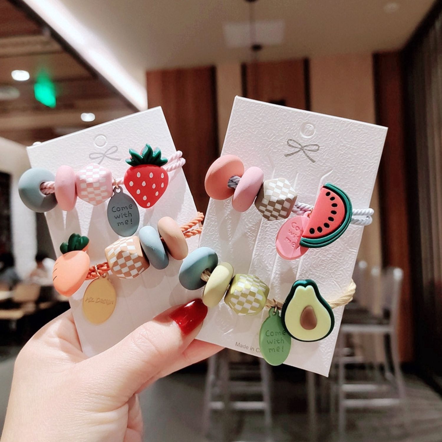 {Tím.Store} DÂY CỘT TÓC, THUN BUỘC TÓC CHÙM TRÁI CÂY DỄ THƯƠNG