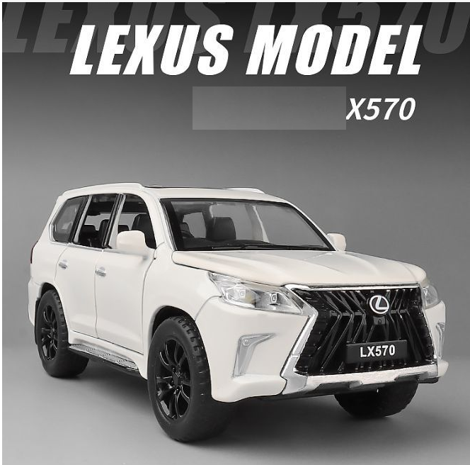 Xe mô hình ô tô LX570 tỉ lệ 1:32 màu đen mô hình bằng sắt mở các cửa xe có âm thanh và đèn sáng