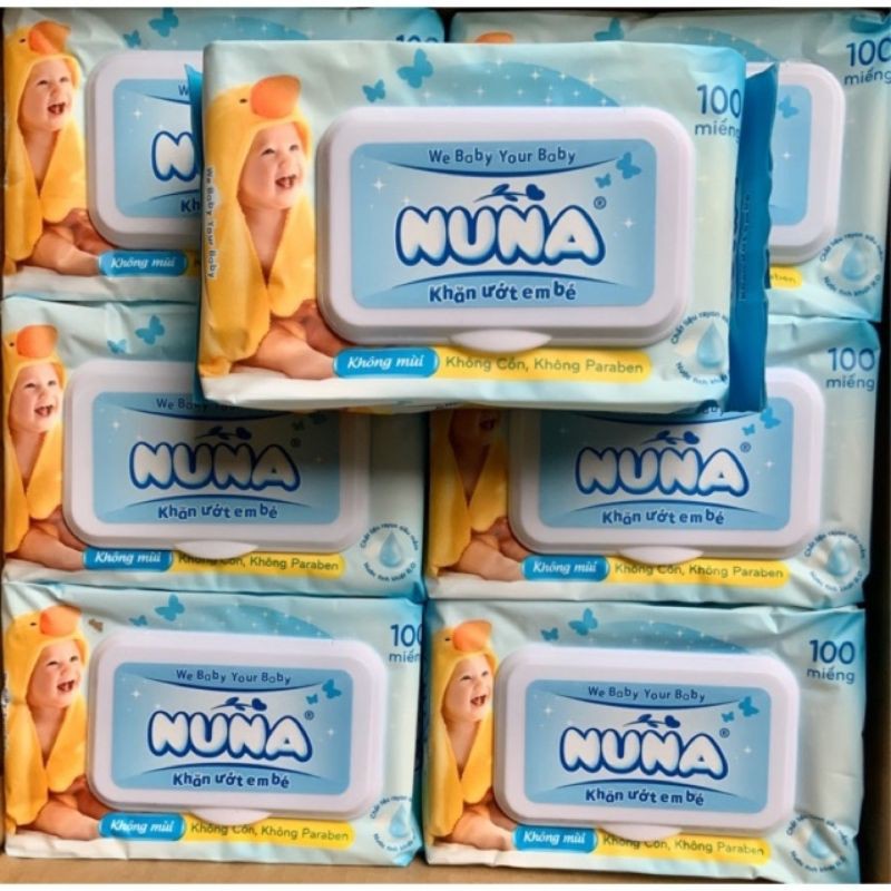 Khăn ướt NUNA ( 100 miếng ko mùi )