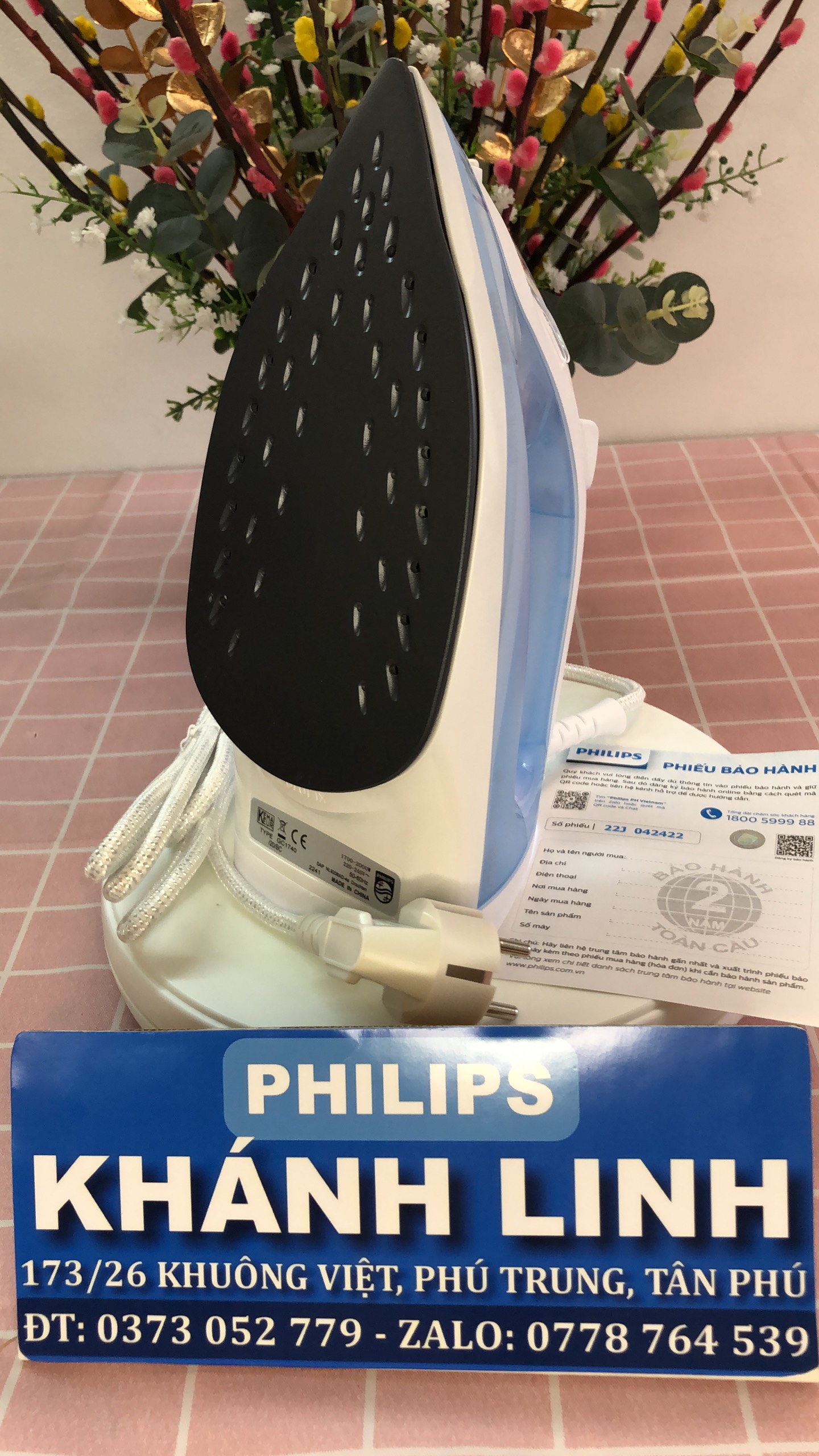 (Ảnh thật) Bàn ủi hơi nước Philips GC1740/20 2000W