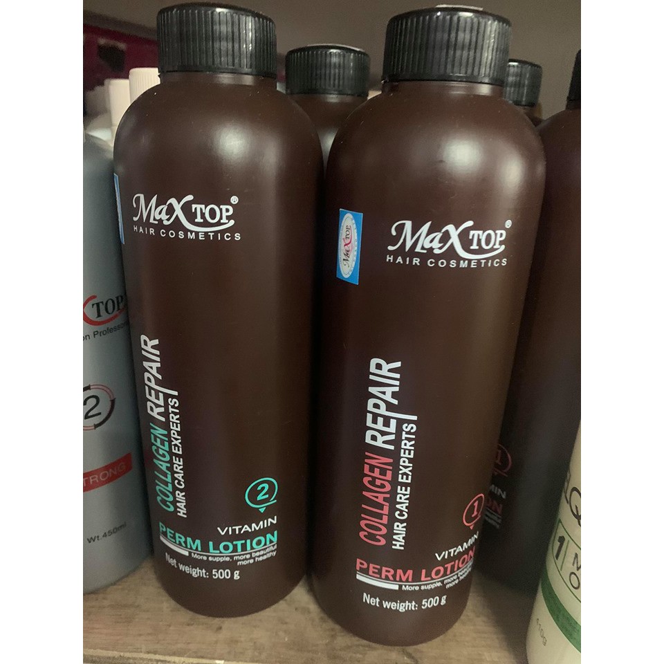 Cặp Thuốc Uốn MaxTop Collagen Repair 500ml x2