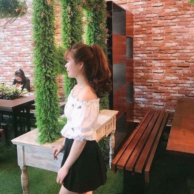 Tóc giả nữ ❤️FREESHIP❤️Tóc giả ngoặm xoăn đuôi ngắn 42cm