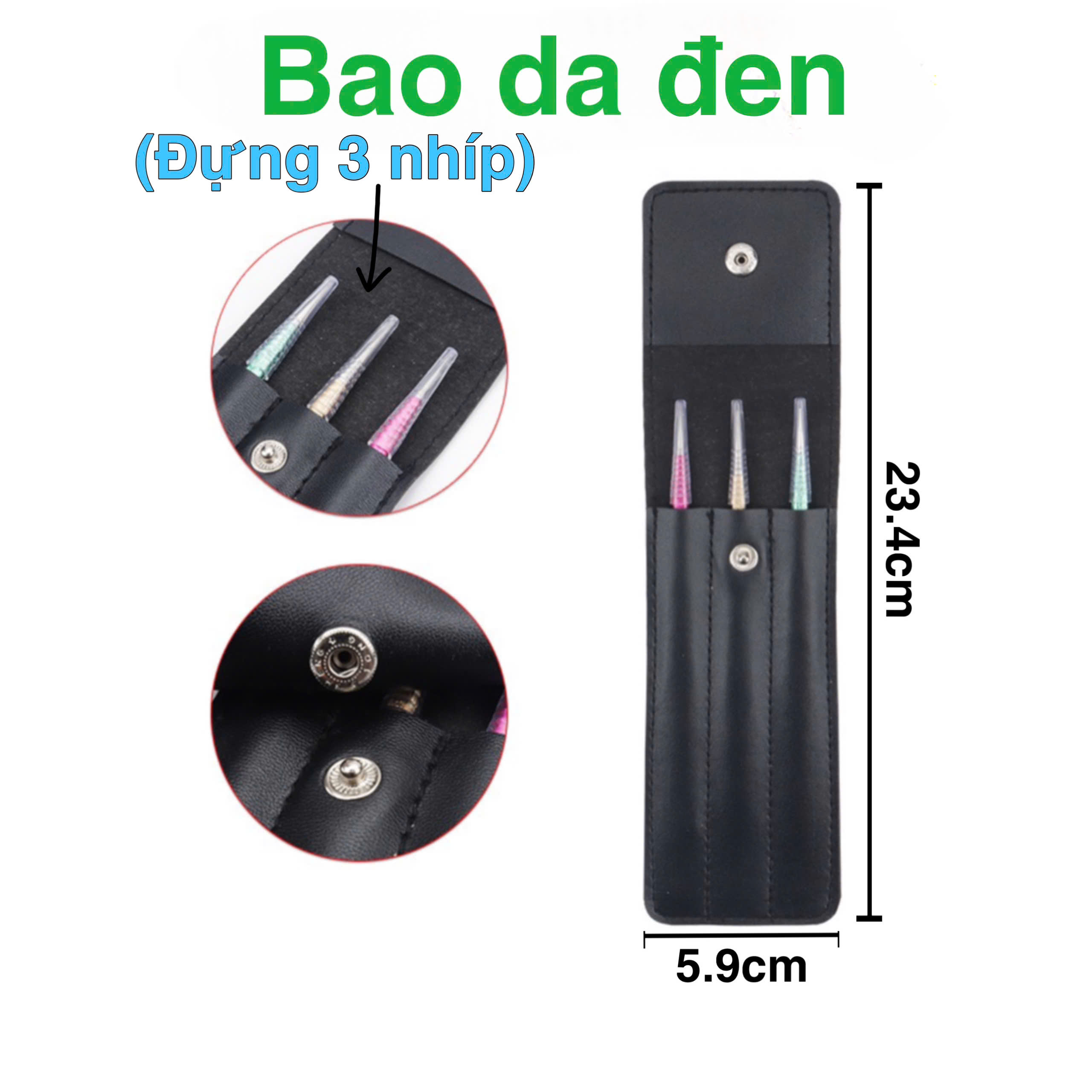 Bao da đựng nhíp nối mi (dụng cụ nối mi)
