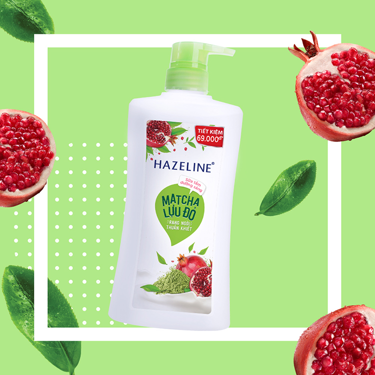 Sữa Tắm Hazeline Matcha Lựu Đỏ Chai 800 ML
