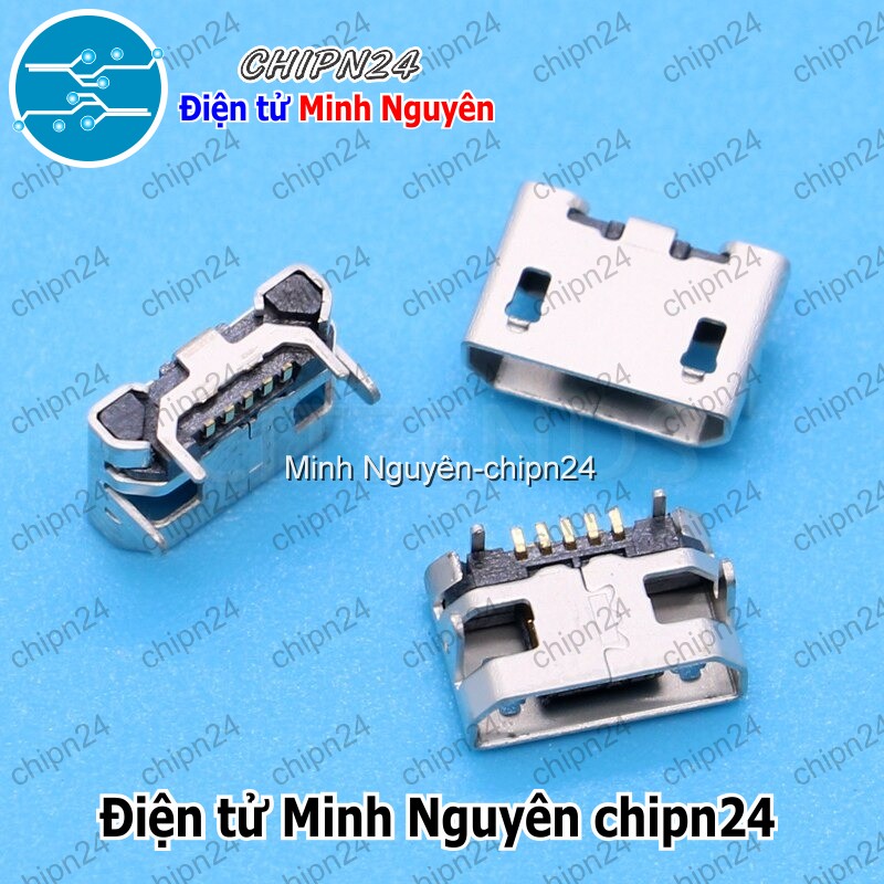 [4 cái] Đầu Micro USB V5 (Đầu Jack USB Hàn Board) - HH005532