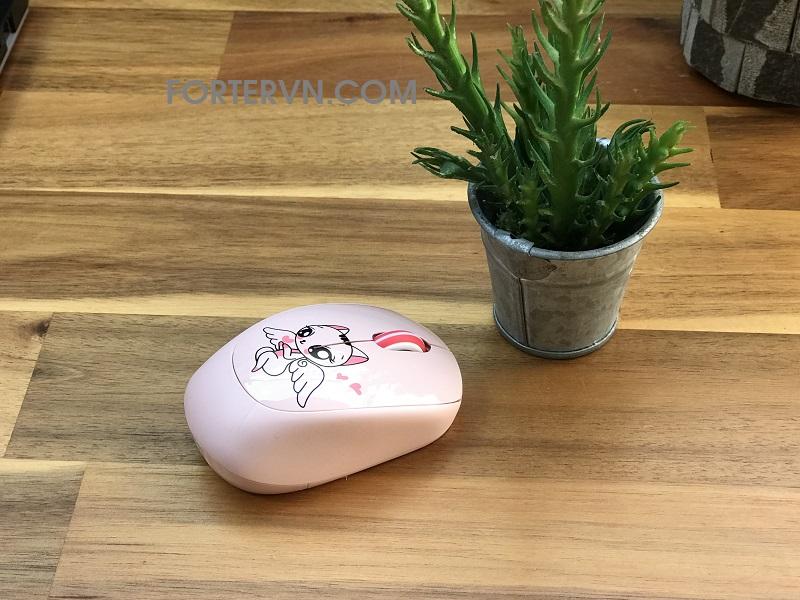 Chuột quang Forter i361 Hồng - Không dây