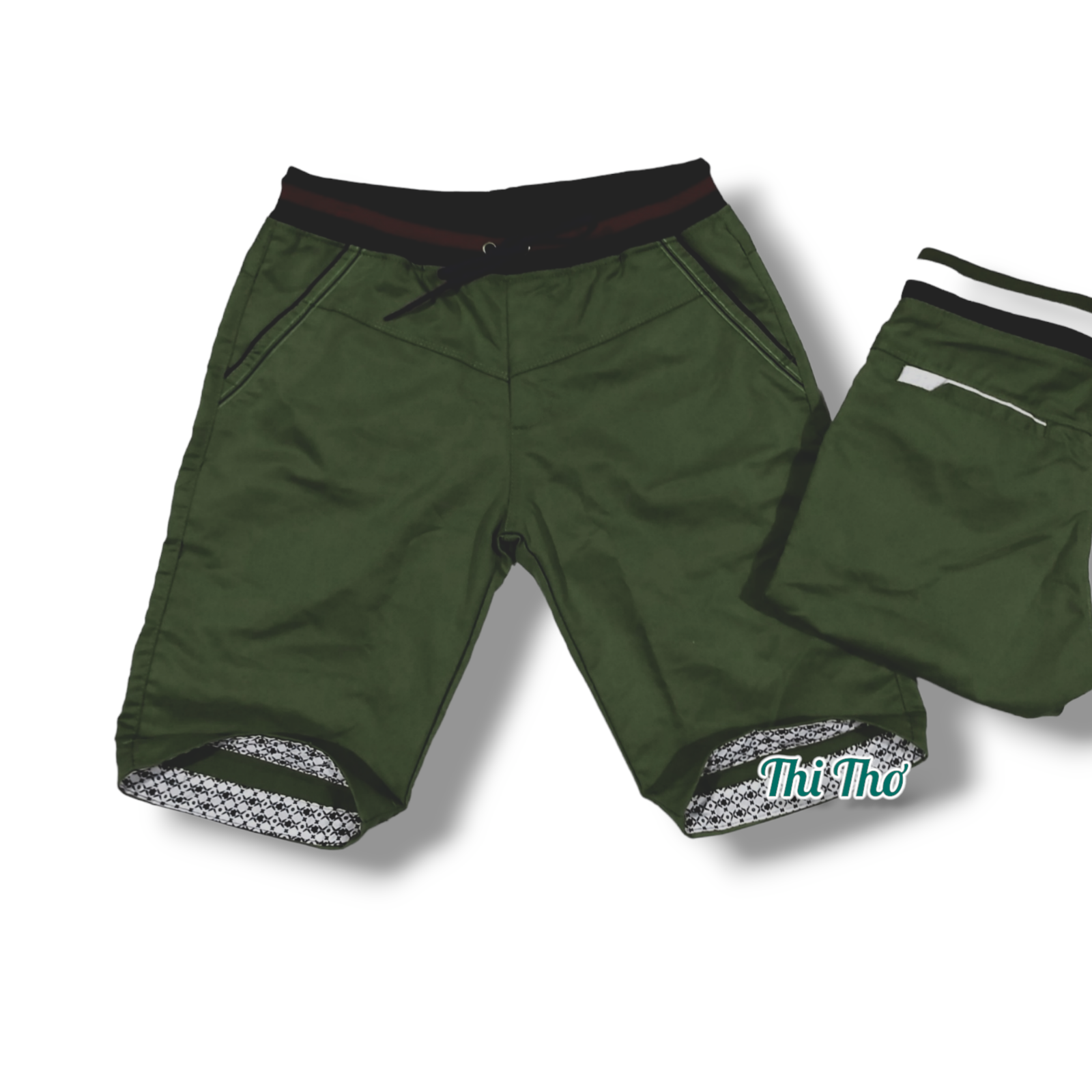 quần sọt kaki nam lưng thun vải co giãn