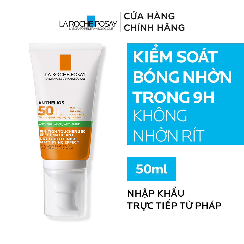 Kem chống nắng giúp kiểm soát bóng nhờn & bảo vệ da trước tia UVB UVA SPF 50+ La Roche-Posay Anthelios XL Dry Touch 50ml