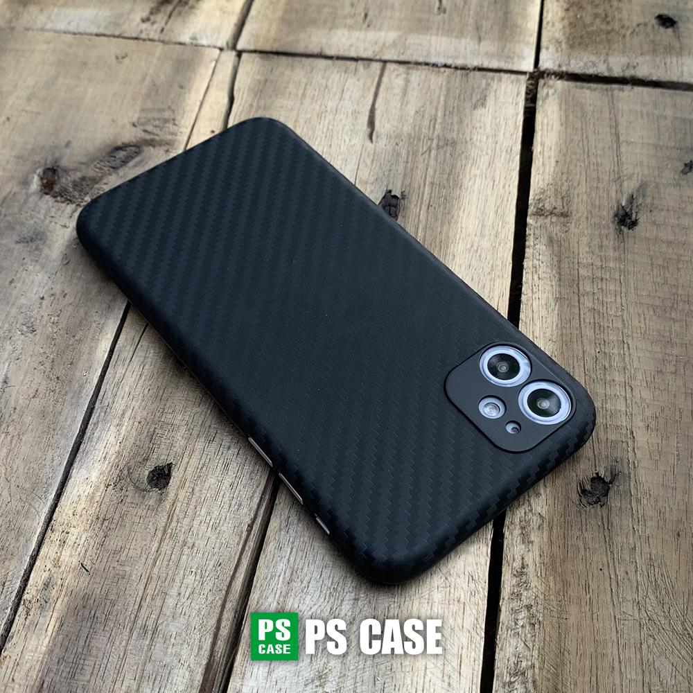Ốp lưng siêu mỏng, vân carbon dành cho iPhone 11 - Màu đen - PS Case Phân Phối