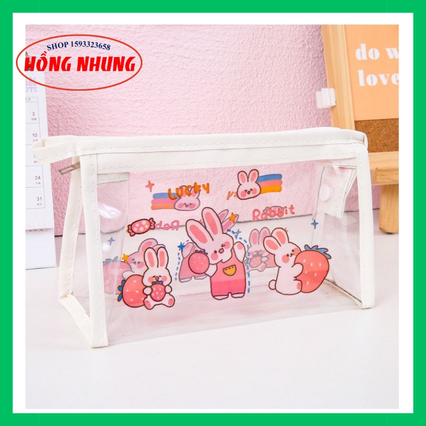Túi đựng bút trong suốt, túi đựng đồ dùng cá nhân hoạt hình.