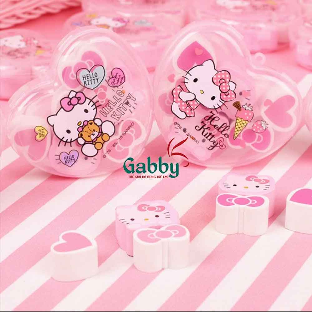GÔM TẨY HỘP TRÁI TIM (HELLO KITTY/ PRINCESS/ ELSA) - GABBY STORE