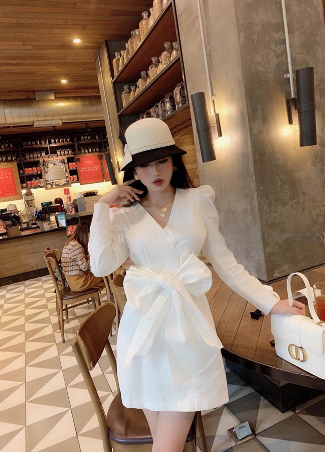 Đầm Nữ Suông Thắt Nơ Thời Trang Sgr Đ92