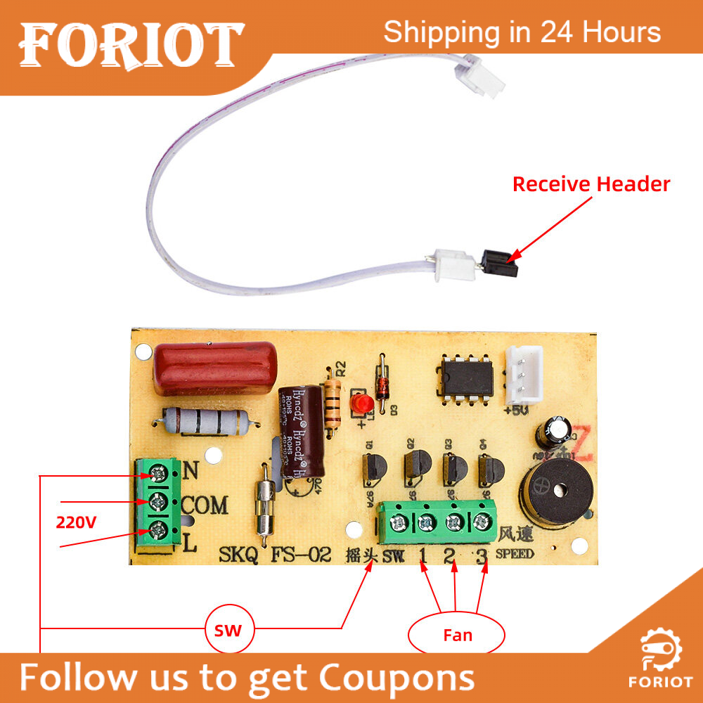 Foriot SKQ-02 Bo Mạch Điều Khiển Từ Xa Cho Quạt Bo Mạch Điều Khiển Bo Mạch Chủ Quạt Điện Từ Sàn Đến Trần Bo Mạch Máy Tính Có Điều Khiển Từ Xa