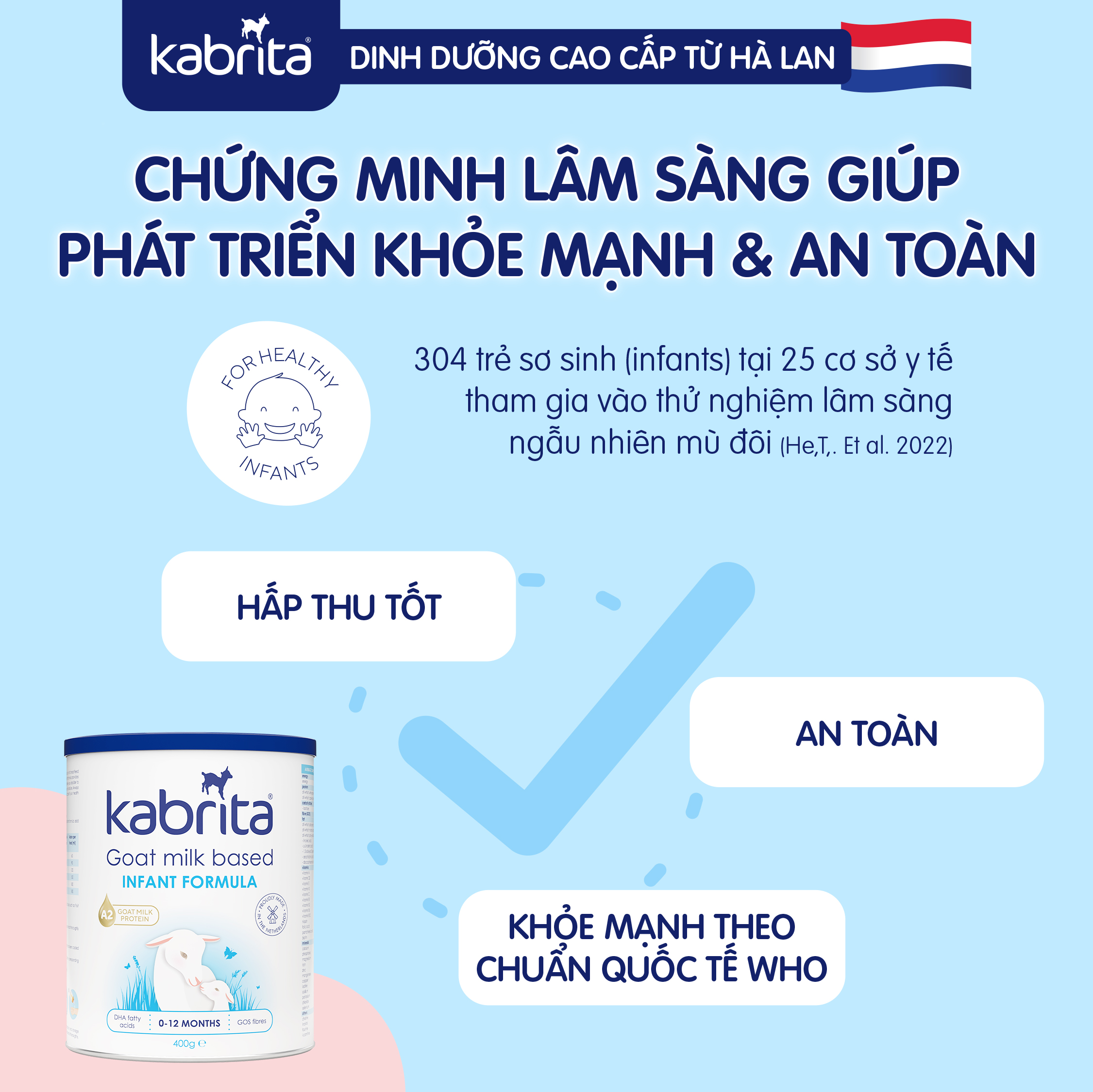 [Date T3/25] Sữa dê Kabrita cho trẻ từ 0-12 tháng - Lon 400g