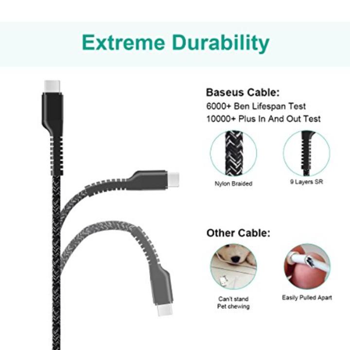 The Type-C Baseus CATZJ Quick Charge Cable is 1.5M long
