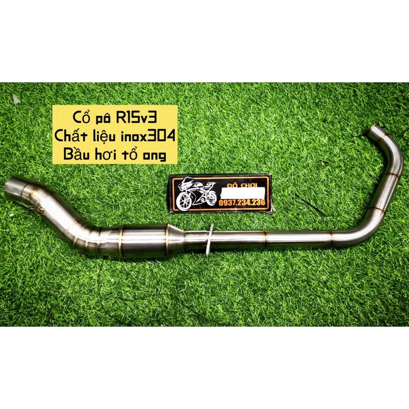Cổ pô inox304 bầu hơi r15 v3 - cổ pô r15v3 mt15 yamaha r15