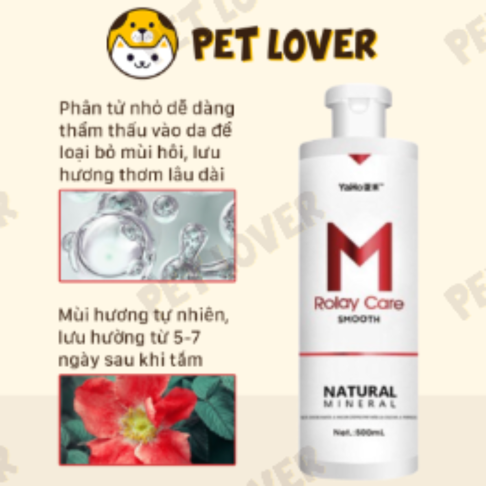 Sữa Tắm Cho Chó Thơm Lâu Dưỡng Lông Yaho Rolay Care Chai 500ml
