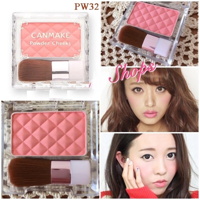 Phấn má Canmake Powder Cheeks PW32 3.2g (Hồng đào)
