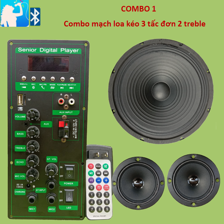 Mạch loa kéo cs8676 loa 3 tấc đơn treble đôi - combo 1