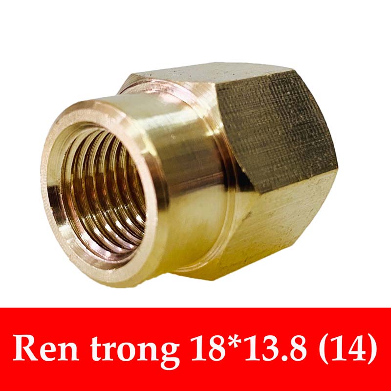 Măng song thau ren trong 18mm - nối ren máy bơm nước đôi