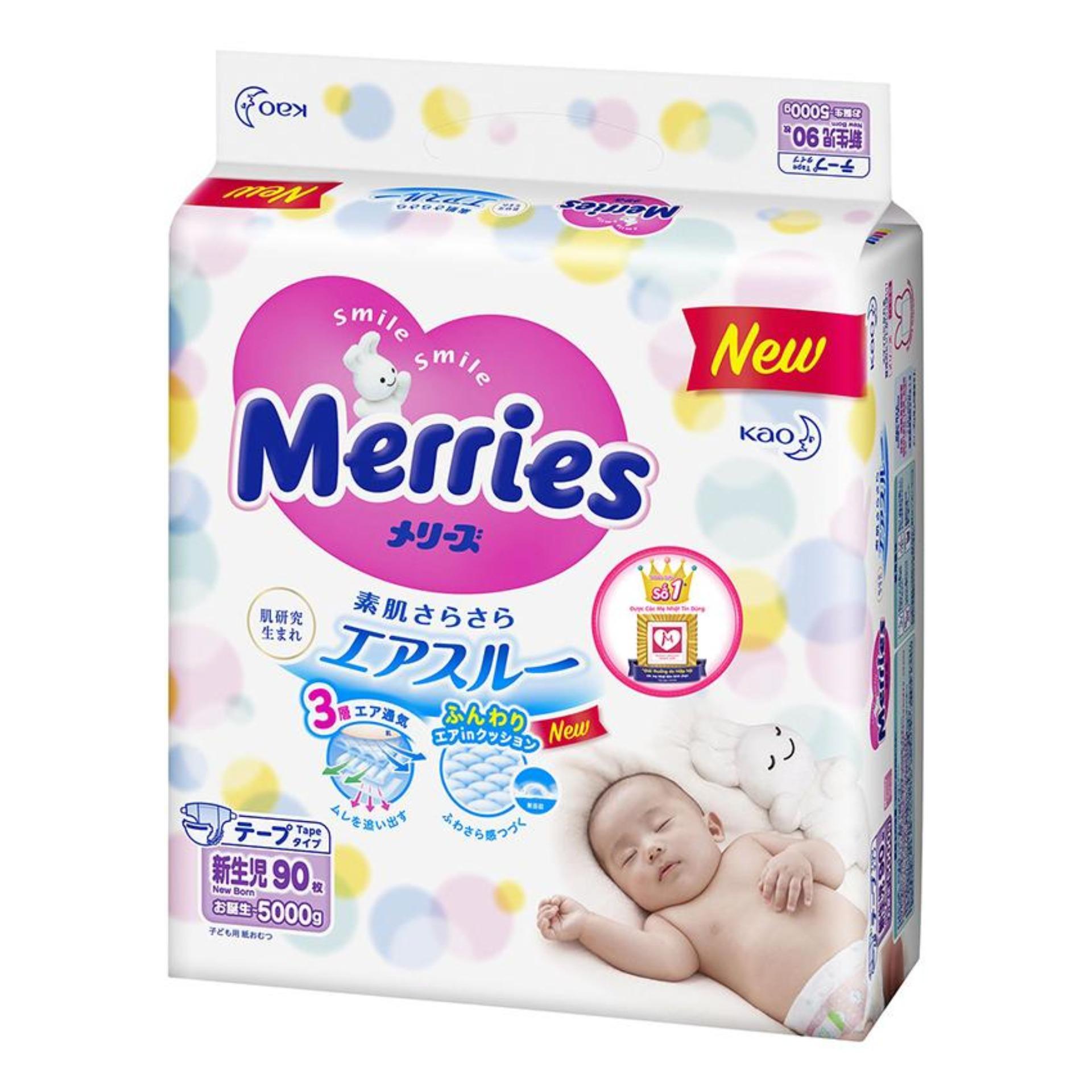 Tã giấy dán Merries NB90