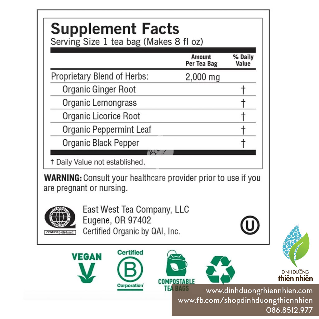 Trà Gừng Hữu Cơ Yogi Organic Ginger Tea