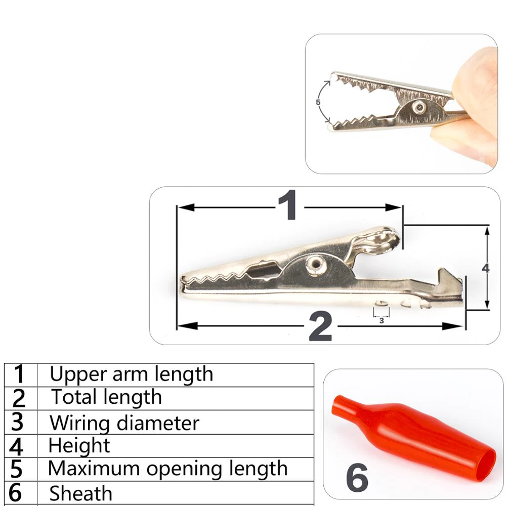 Đầu Kẹp Cá Sấu Nhỏ Kẹp Test Thử Điện [2 Cặp Đen Đỏ]