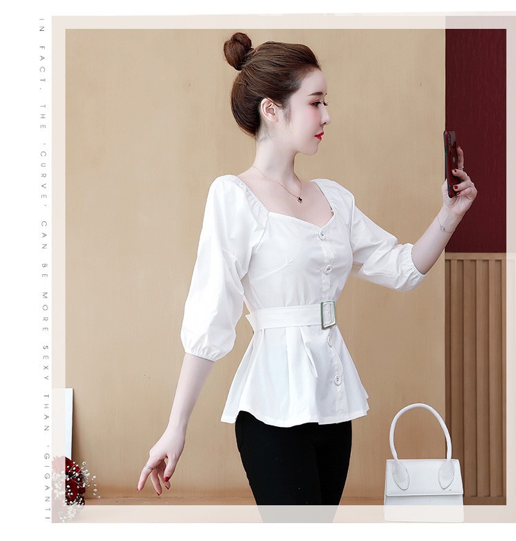 ÁO KÈM BELT NANA CỔ VUÔNG