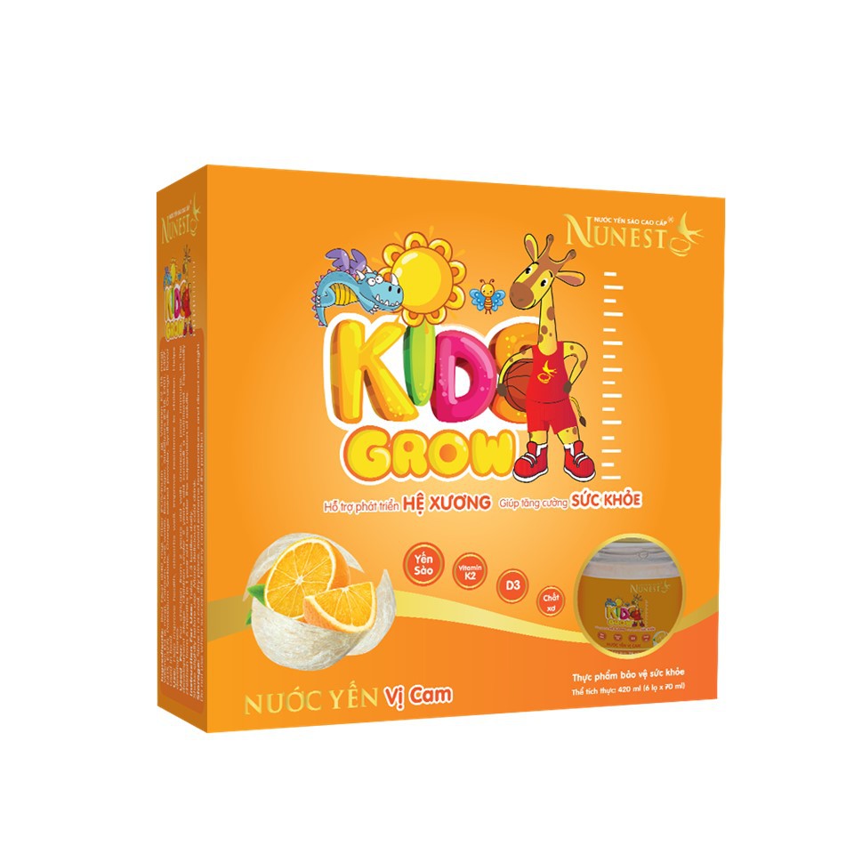 Nước Yến Nunest Kid Hương Cam (Lốc 6 lọ x 70ml)