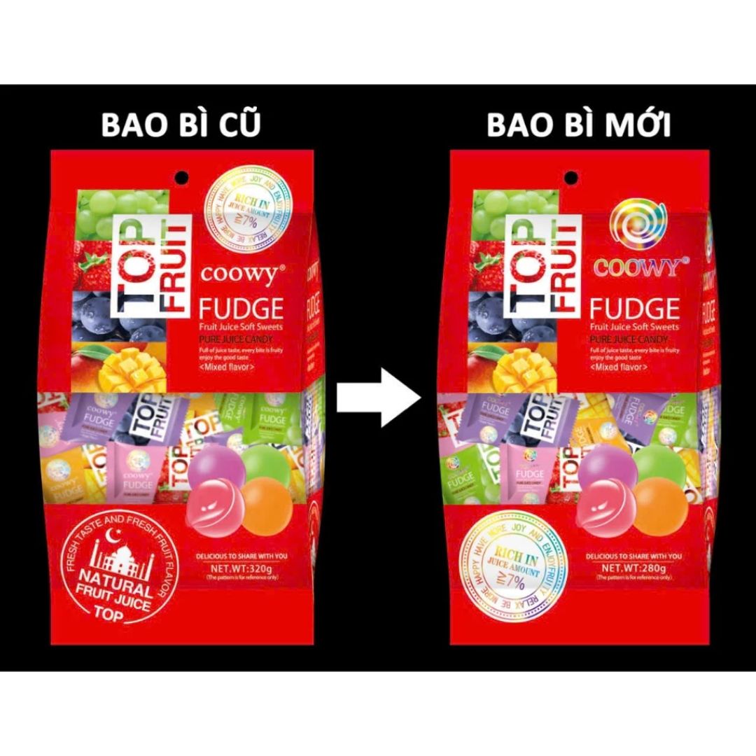 [HCM] BAO BÌ MỚI Kẹo dẻo trái cây Coowy TOP FRUIT COOWY