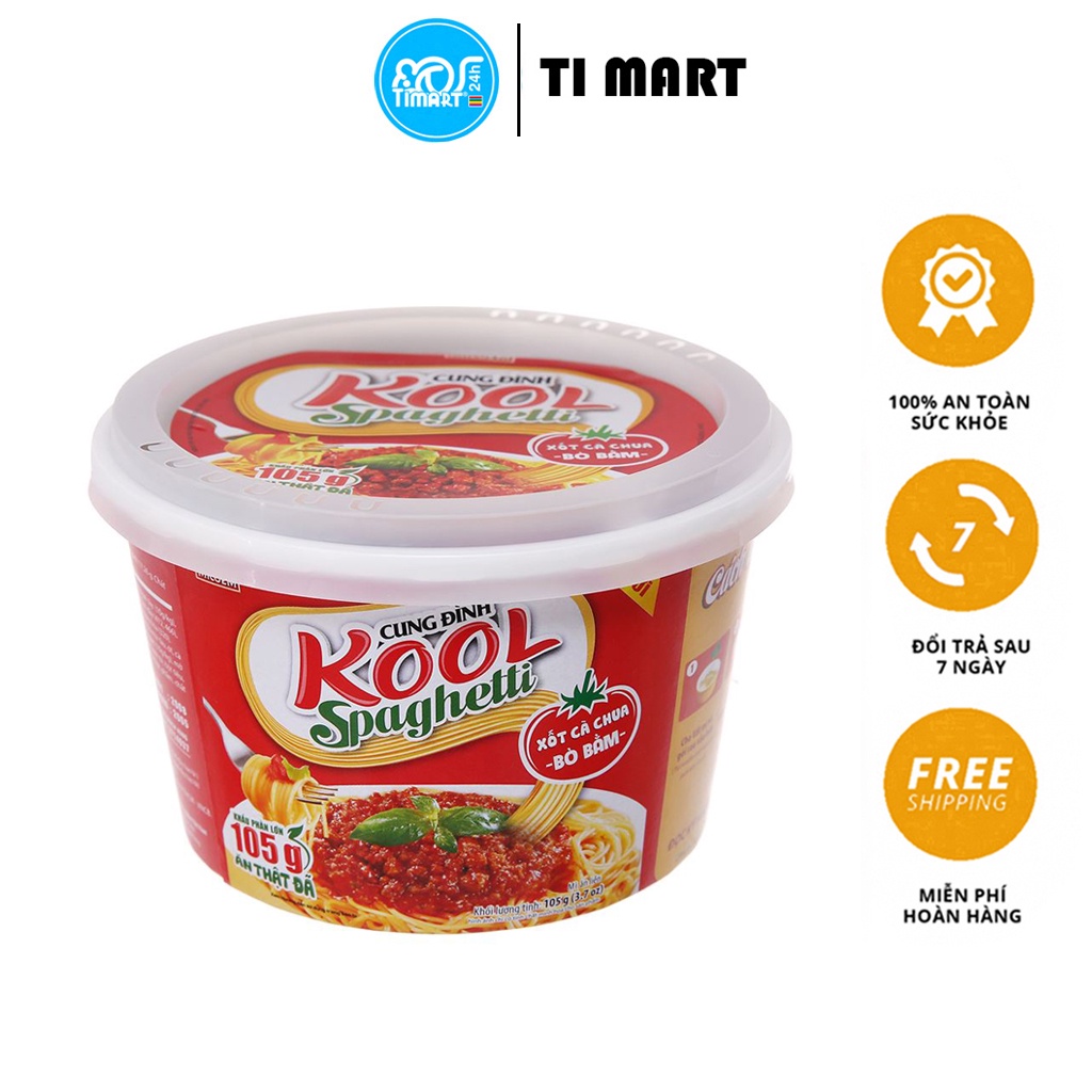 [TI MART] Thùng 12 tô mì trộn Cung Đình Kool Spaghetti 105g