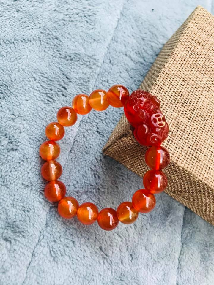 VÒNG TAY TỲ HƯU ĐÁ MÃ NÃO ĐỎ 10LY
