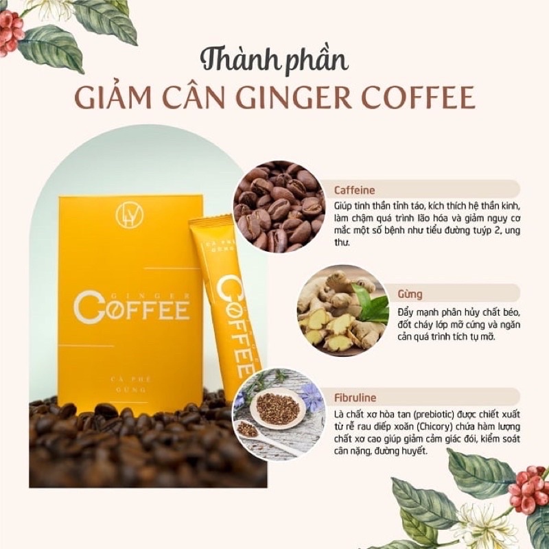 Cà phê gừng giảm cân Ginger Coffee hộp 20 gói