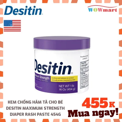 Kem chống hăm tã cho bé Desitin Maximum Strength Diaper Rash Paste 454g