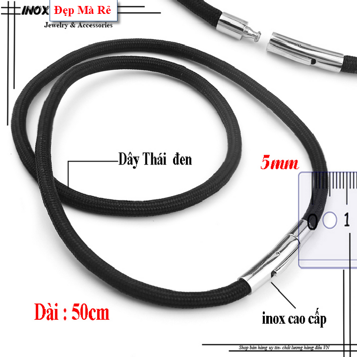 Male pendant parachute cord Crown black buckle white high-grade titanium 3mm - 4mm-5mm-commitment 1 Đổi 1 if Hoen Rust