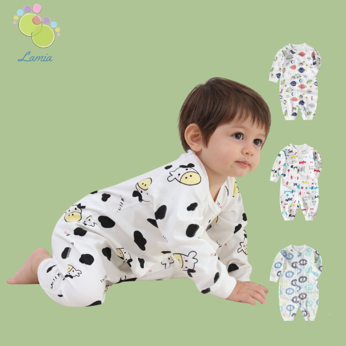 Bộ liền thân dài tay thu đông cho bé sơ sinh 𝟏𝟕𝐁𝐃𝐃