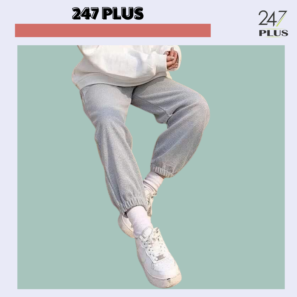 Quần Jogger 247PLUS nhung tăm trơn Basic Q8903 Freesize