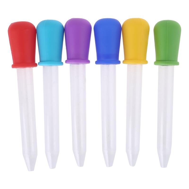 【Ready Stock】6 Pcs Baby Dropper Medicine Feeder Child Medicine Device Silicone Pipette Liquid Food Dropper Infant Utensils 5ML
