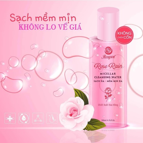 Nước Hoa Hồng Tẩy Trang Rosyson Rose Rain 200Ml Chính Hãng Da Sạch Mềm Mịn Rosy