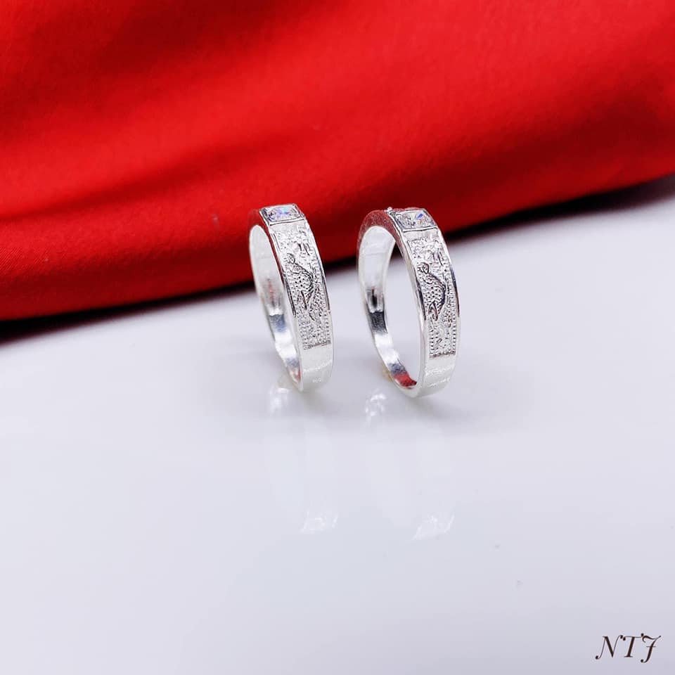 Nhẫn Đôi Bạc Thật JQN Nhẫn Cặp D05
