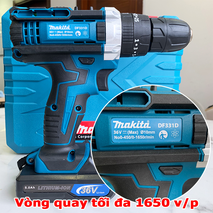 Máy Khoan Pin chính hãng Makita 36V 3 chức năng tặng kèm bộ phụ kiện 24 chi tiết. Bảo Hành 12 tháng.