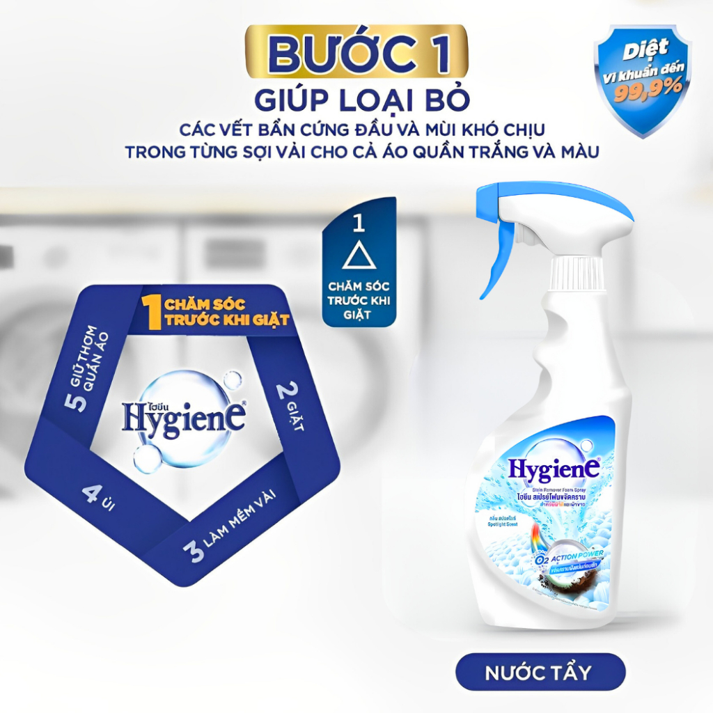 [Chính Hãng] Xịt Tẩy Quần Áo Hygiene 500ml Thái Lan