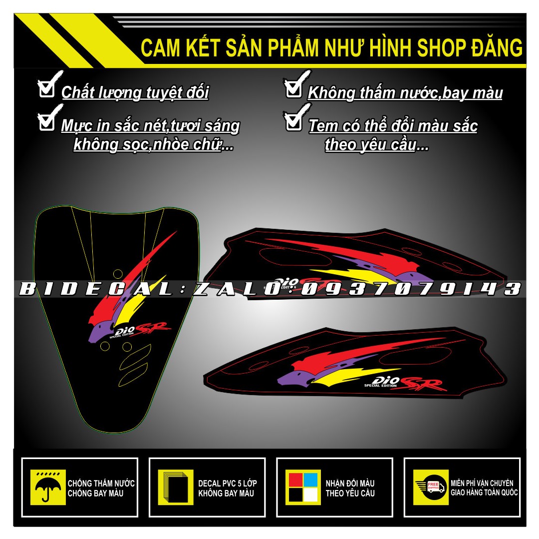 Tem rời dio sr phối đỏ đen
