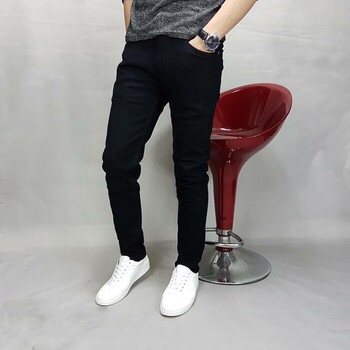 QUẦN JEAN NAM SKINNY  ĐEN TRƠN